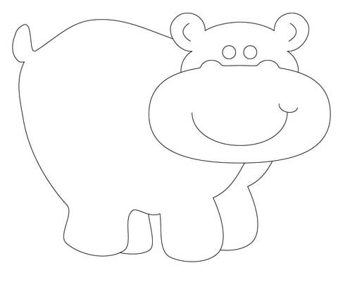 Hippopotamus Outline Coloring Page